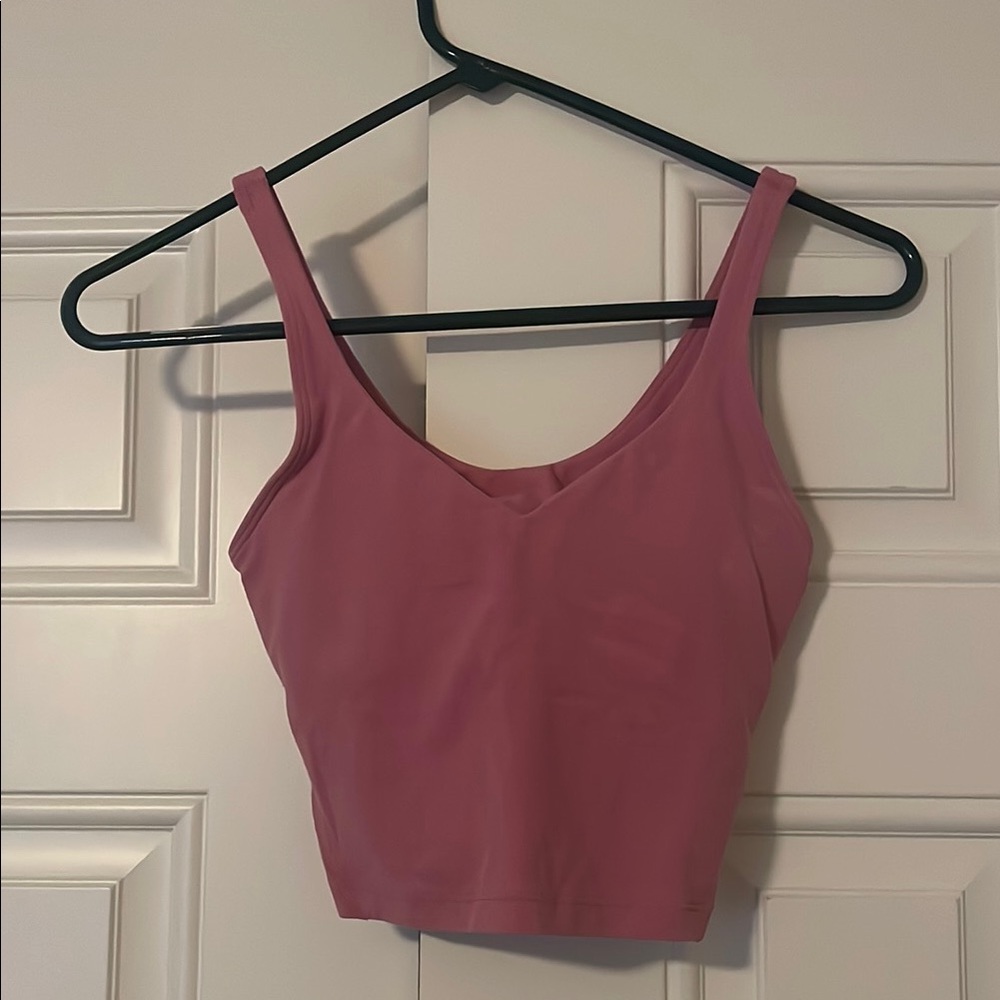 Lululemon Athletica Pink Fitted Crop Tank Top